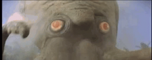 Monster Face Glowing Red Eyes