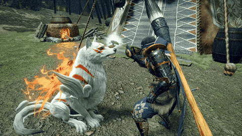 Monster Hunter Rise Collaboration With Okami Amaterasu GIF