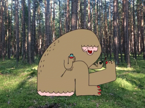 Monster in Forest Holding Bottle