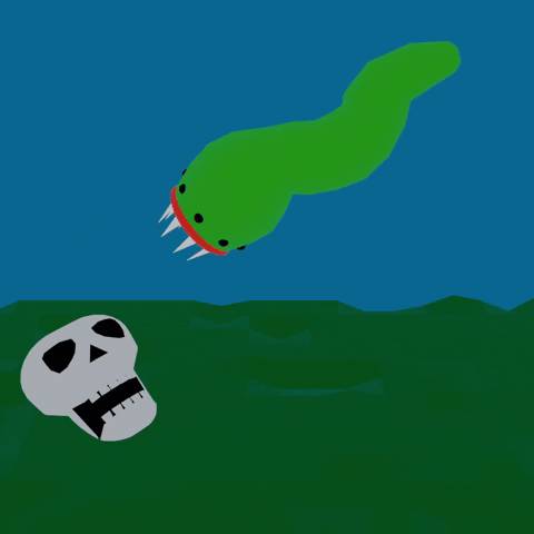 Monster Leech With A Skull GIF