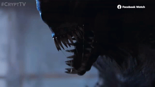 Monster Mouth Close Up With Facebook Watch Logo GIF