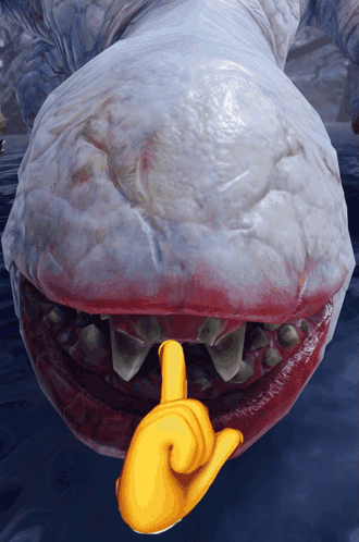 Monster Mouth Yellow Thumbs Up GIF