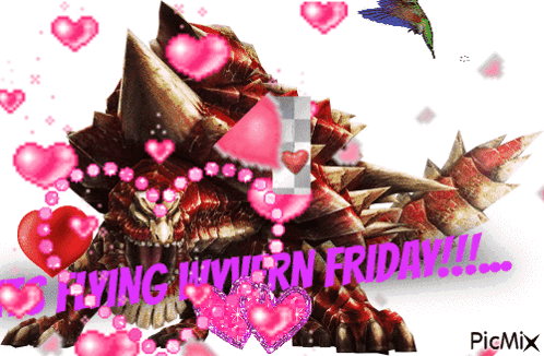 Monster Pink Hearts Flying Hivern Friday