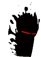 Monster Silhouette with Red Eyes