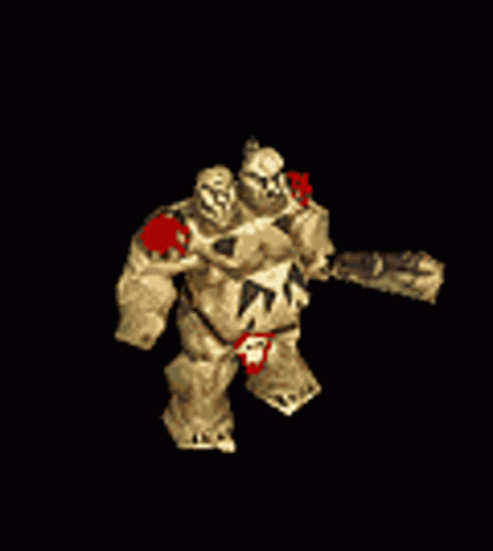Monster Statue Holding Sword and Boxing Gloves