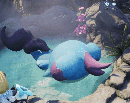 Monster Swimming in Pool of Water