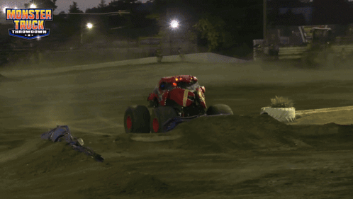 Monster Truck Driving Dirt Track with Monster Truck Throwdown