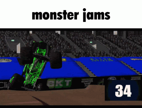 Monster Truck Jams Spinning Trick GIF
