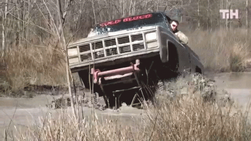 Monster Truck Stuck On Water GIF