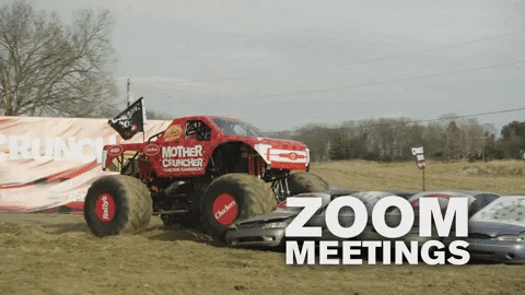 Monster Truck Zoom Meetings Crash GIF