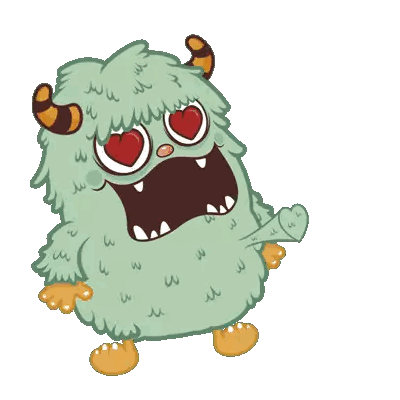 Monster with Hearts in Eyes