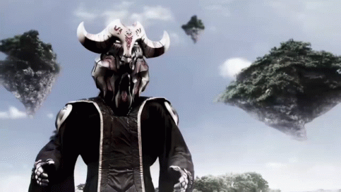 Monster With Horns and Skull on Head