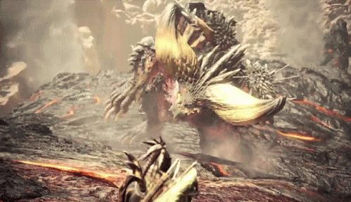 Monster With Horns Standing in Volcano