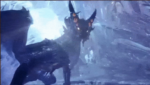 Monster with Horns Standing in Water