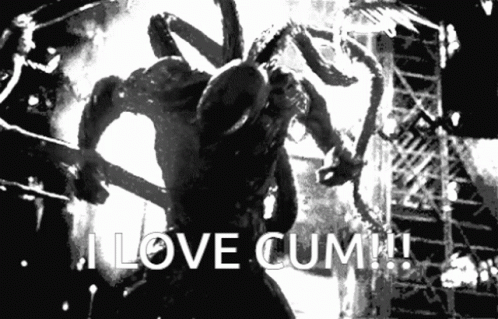 Monster with I Love Cum Text
