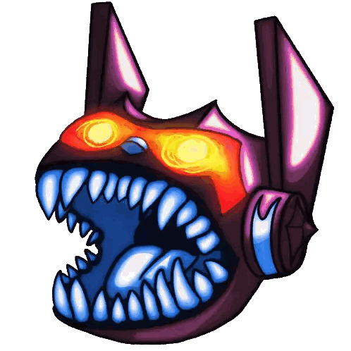 Monster with Open Mouth and Glowing Eyes