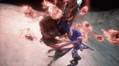 Monster With Sword And Shield In Dark GIF