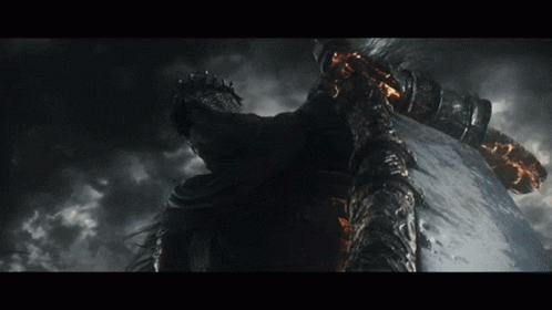 Monster with Sword and Shield in the Dark