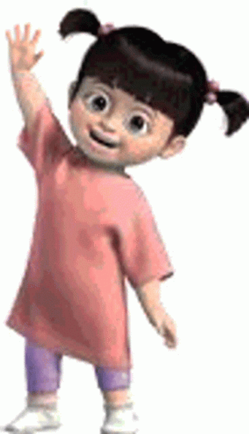 Monsters Inc Cute Little Boo Waving GIF