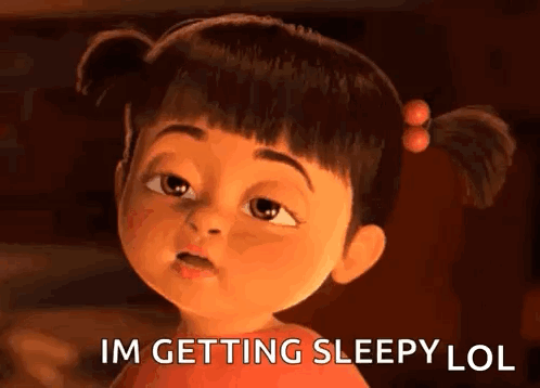 Monsters Inc Girl Getting Sleepy