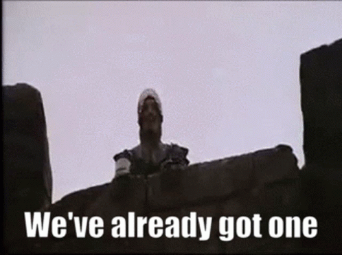 Monty Python Taunting French Guard GIF