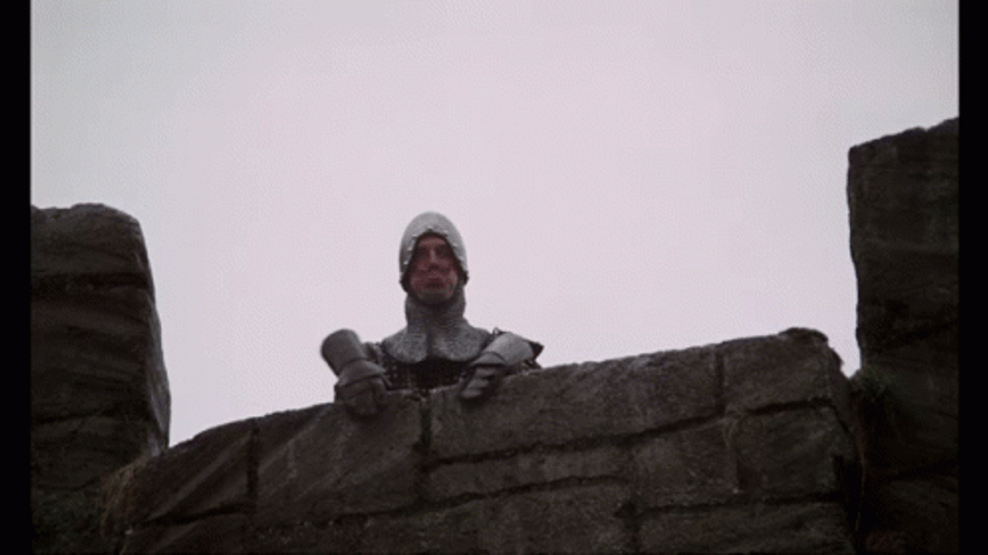 Monty Python French Guard Taunting GIF