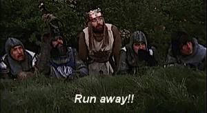 Monty Python Run Away Now GIF