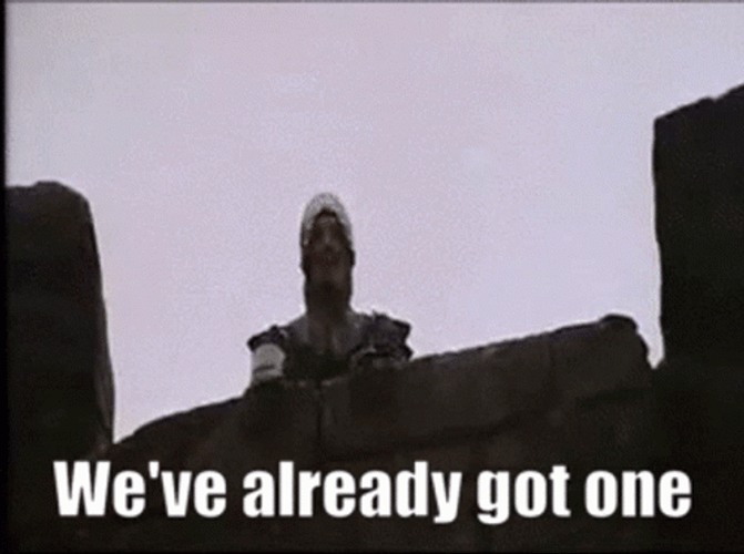 Monty Python Taunting French Guard GIF