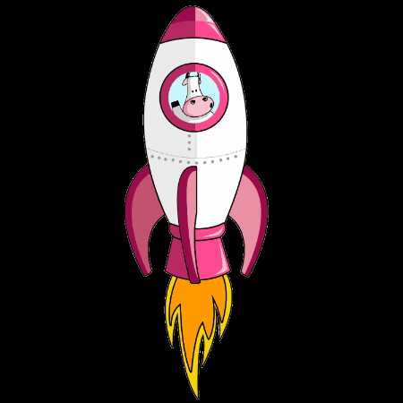 Moo On A Pink Rocket GIF