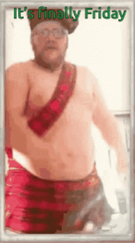 Mood When It's Finally Friday Man Dancing In Pink Shirt GIF