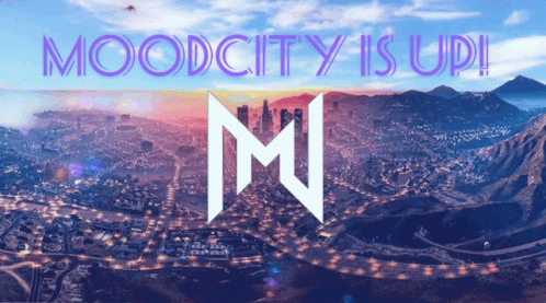 Moodcity Advertisement City And Mountains GIF