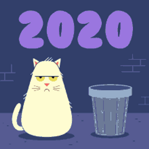 Moody Animated Cat Good Bye 2020 Happy 2021 GIF
