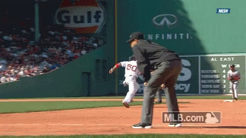 Mookie Betts Running On Two Bases GIF