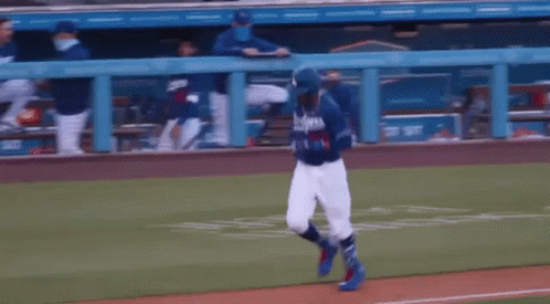 Mookie Betts Running To Teammates GIF