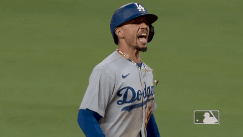 Mookie Betts Screaming Kicking Celebration GIF