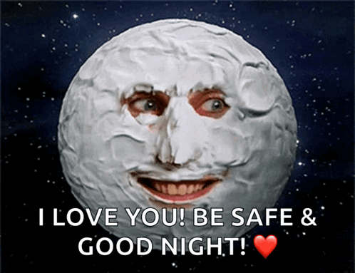Moon Face Saying I Love You Be Safe & Good Night GIF