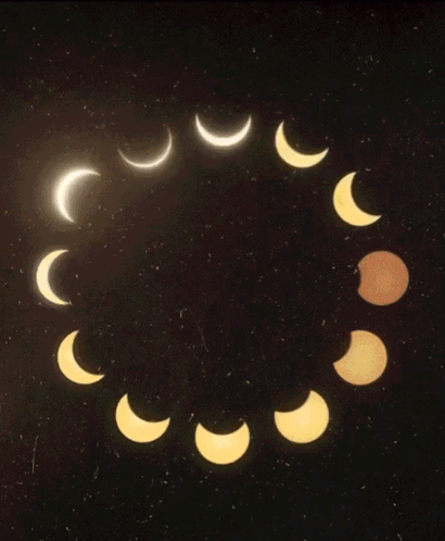 Moon Phases in Night Sky
