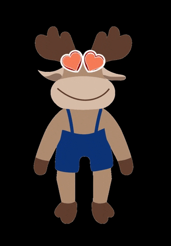 Romantic Moose Falling In Love GIF