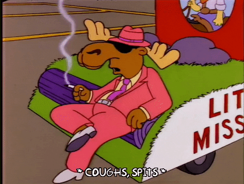 Animated Moose Smoking GIF