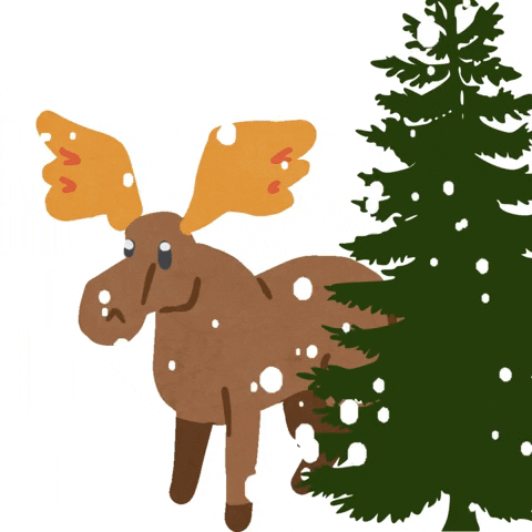 Moose Winter Happy Weekend GIF