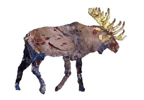 Moose Painting with Large Antlers