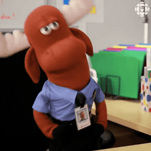 Moose Puppet Shaking Head GIF