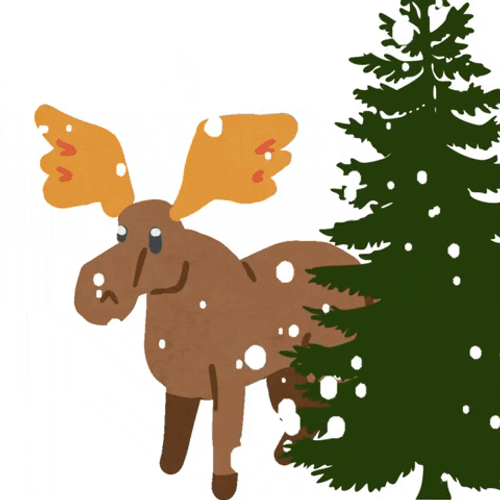 Moose Winter Happy Weekend GIF