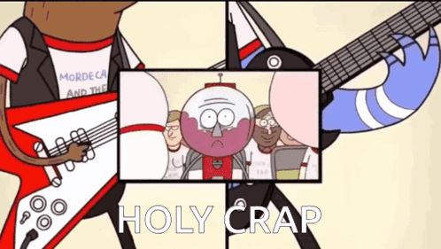Mordecai And Regular Show Band Holy Crap GIF