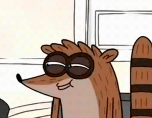 Mordecai And Rigby Smirking Regular Show GIF