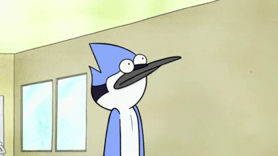 Mordecai Talking Regular Show GIF