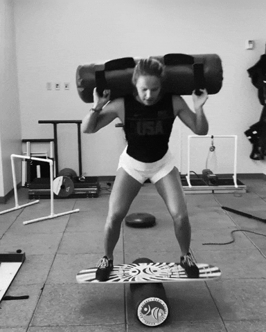 Morgan Schild Balance On Foam Roller GIF