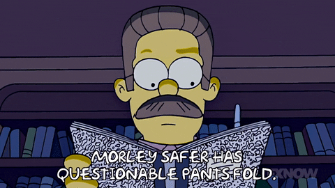Morley Safer Has Questionable Pants Folded GIF
