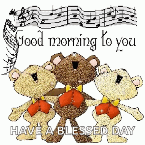 Morning Blessings Bears Singing GIF