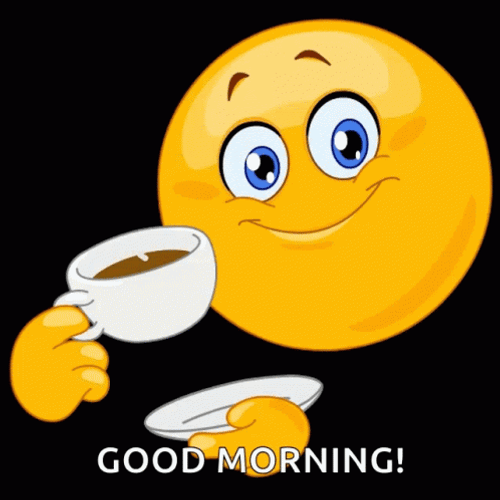 Morning Coffee Smiley Face Emoji GIF